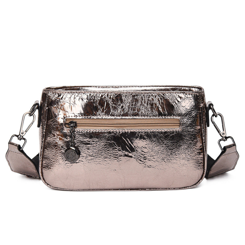 Women's Genuine Leather Burst Crack Cowhide Fashion Crossbody Bags