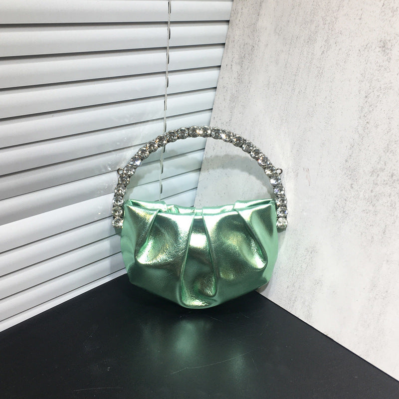 Female Niche Rhinestone Clutch Diamond Pleated Dinner Bags