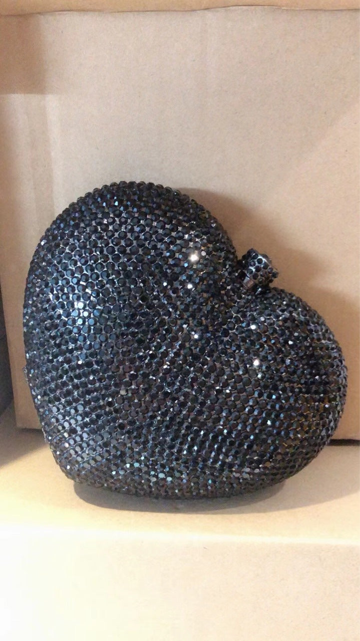 Women's Strictly Selected Heart-shaped Diamond Dinner Banquet Full Evening Bags