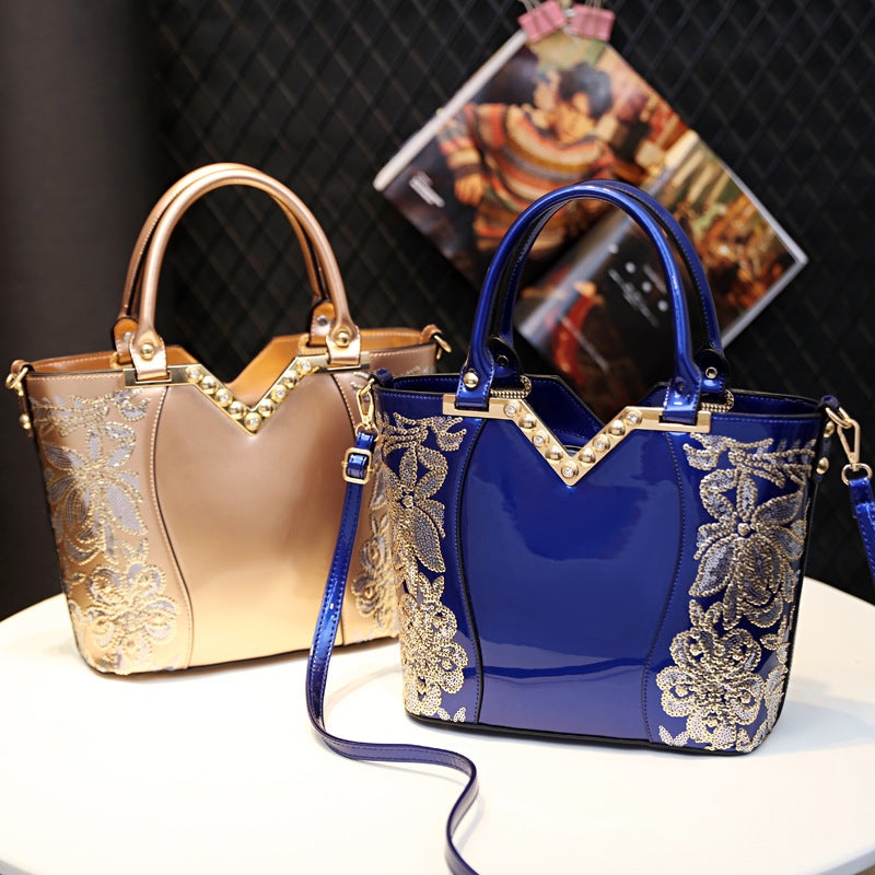 Women's Bright Leather Large Capacity Fashion Direct Bags