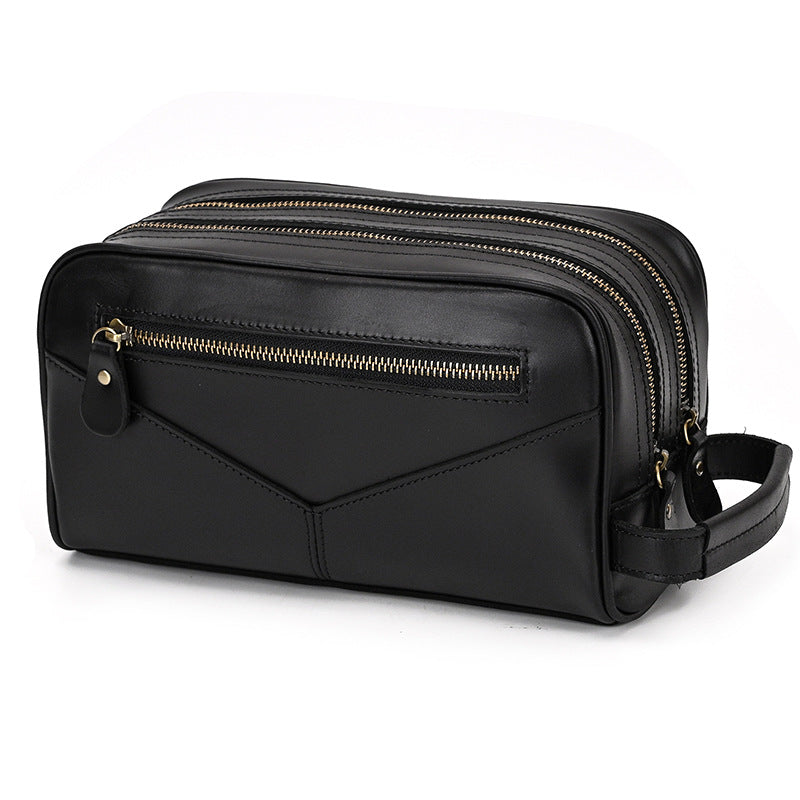 Women's Genuine Leather Retro Clutch Crazy Horse Multifunctional Men's Handbags