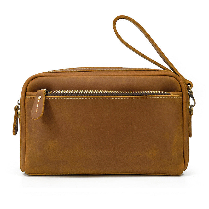 Women's & Men's & Crazy Horse Leather Clutch Vintage Genuine Men's Handbags