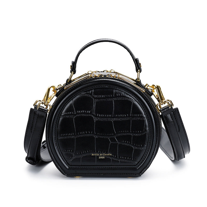 Women's Fashion Simple Single Round Portable Mobile Shoulder Bags