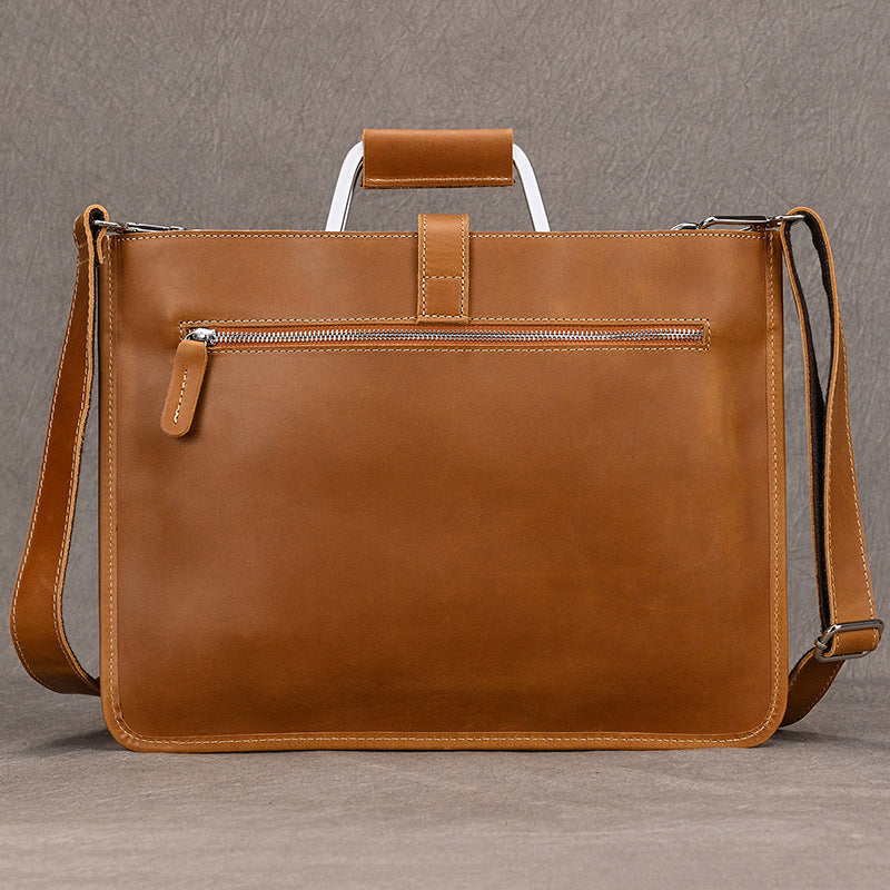 Men's Retro Genuine Leather Horizontal Crazy Horse Men's Handbags