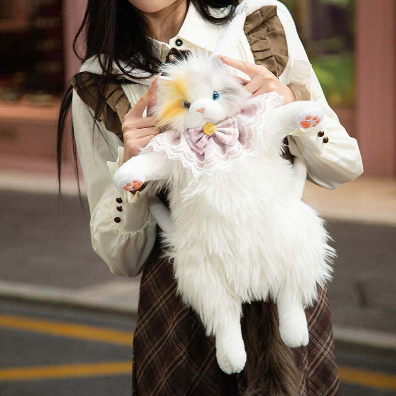 Women's Fun Simulation Doll Three Flower Cat Backpacks