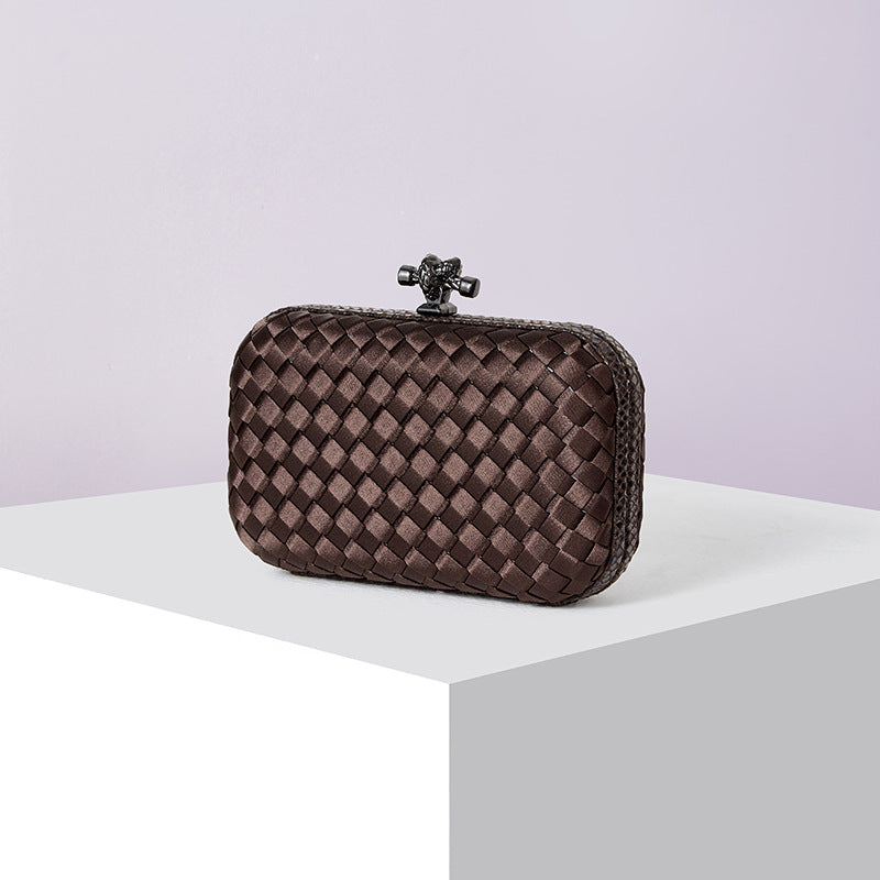 Women's Silk Hand-woven Simplicity Dinner Chain Pouch Evening Bags