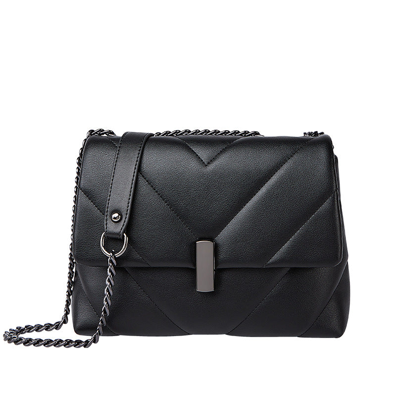 Women's Genuine Leather Fashionable Rhombus Chain Shoulder Bags