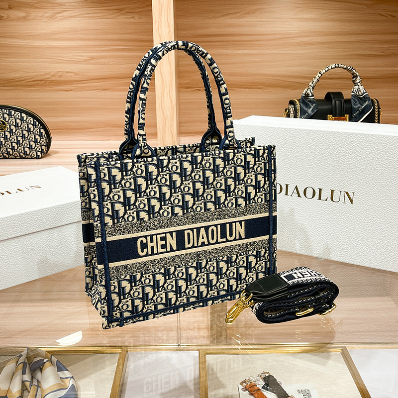 Women's Glamorous Large Capacity Embroidered Shopping Handbags