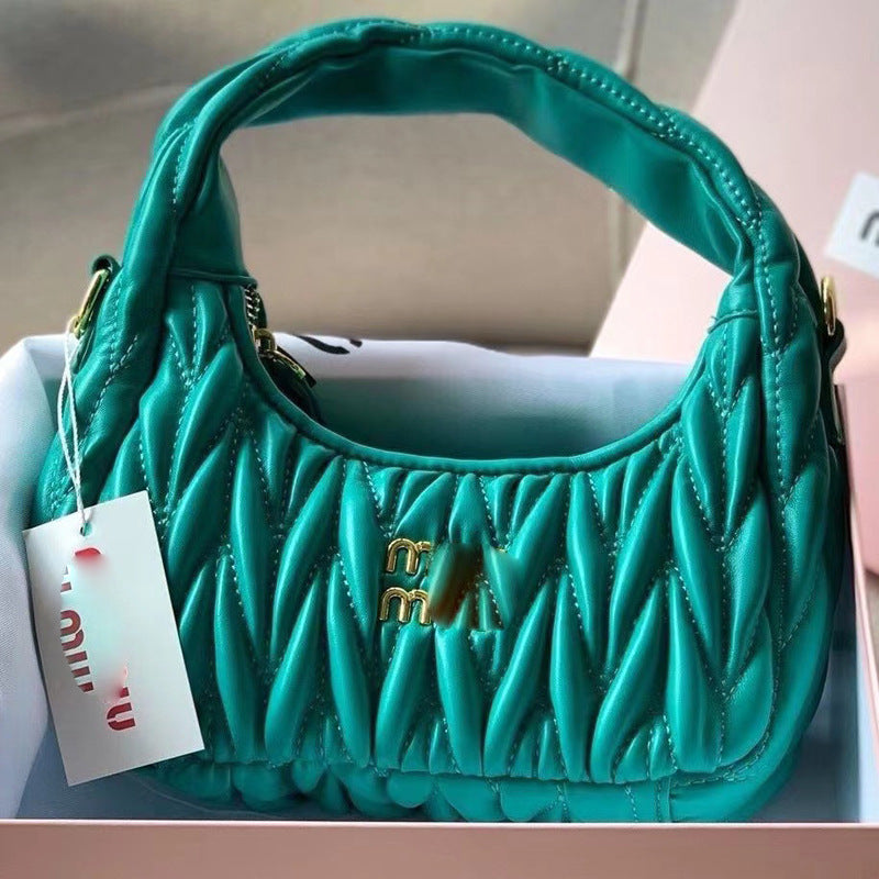 Women's Home Portable Underarm Pleated Cloud Fashion Armpit Bags