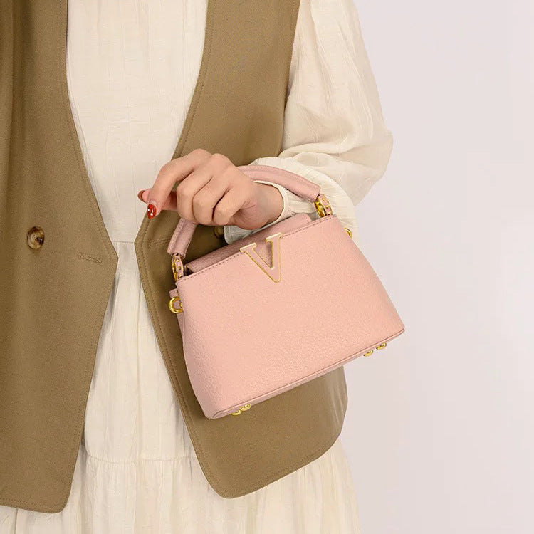Women's High-grade Lychee Pattern Leather Summer Fashionable Crossbody Bags