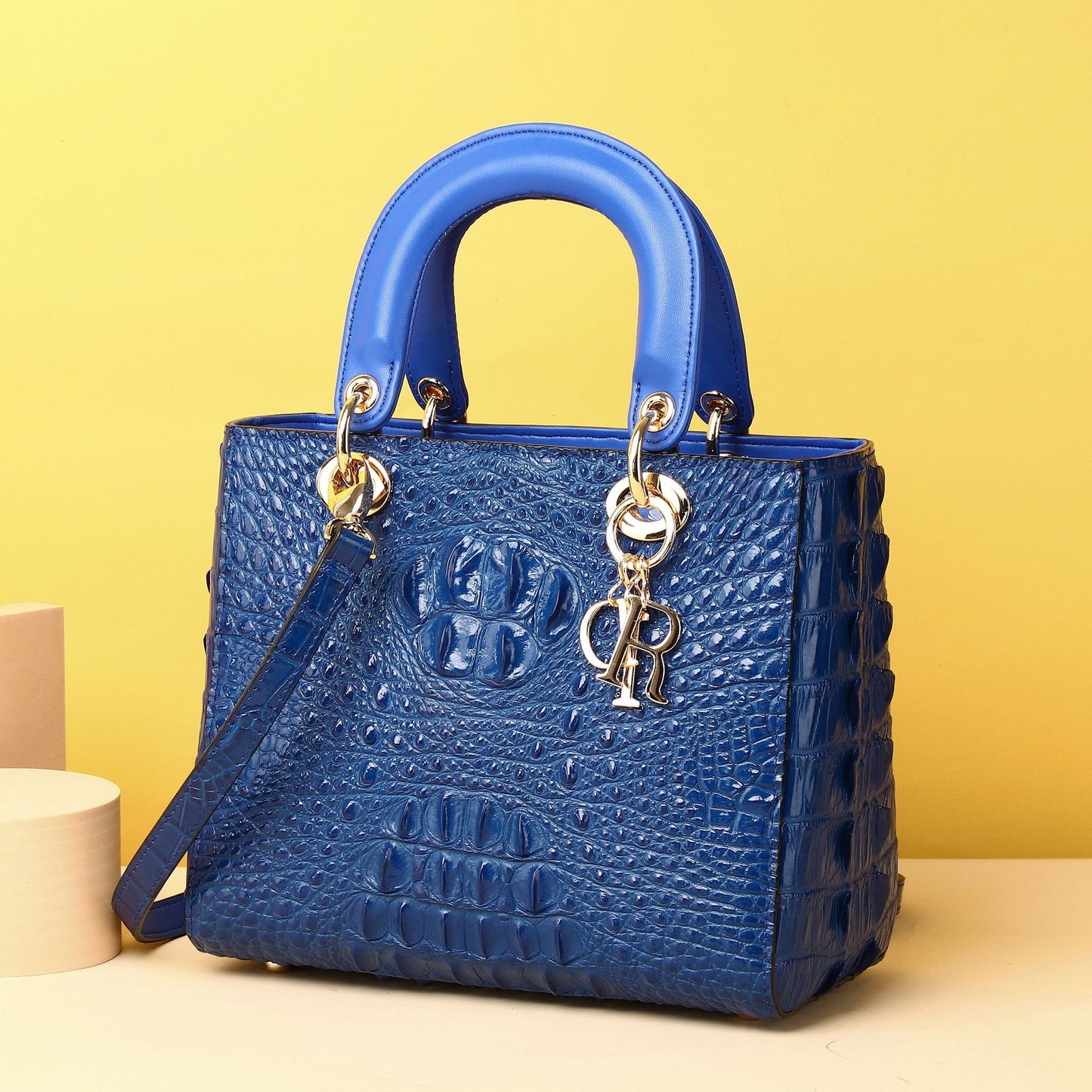 Women's Crocodile Fishbone Pattern Diana Classic Fashion Handbags