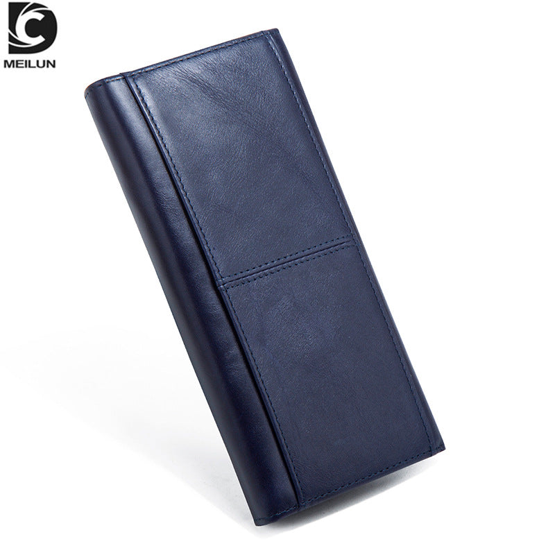 Women's & Men's & Long Clutch Cowhide Vintage For Men's Wallets