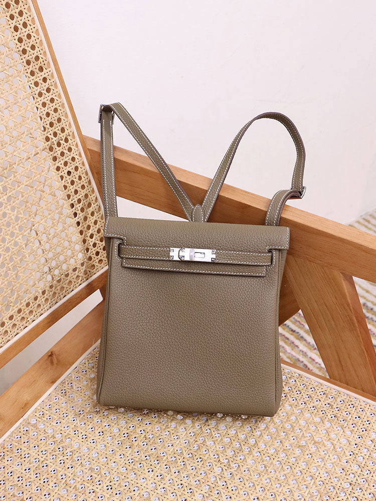 Women's Ebony Color Kelly High Sense Cowhide Backpacks