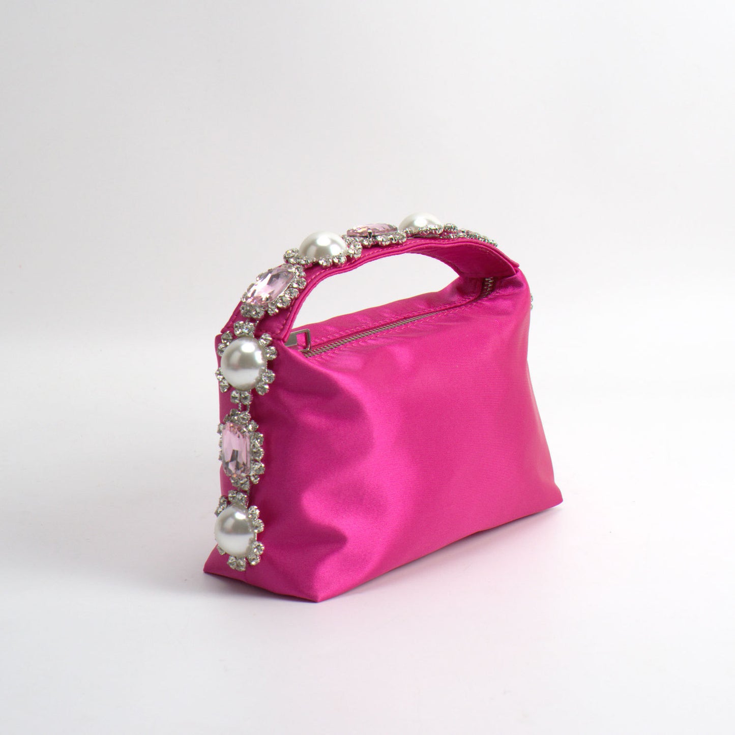 Women's Clutch Rhinestone Pearl Satin Lunch Box Summer Handbags