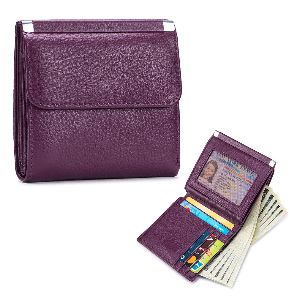 Women's Genuine Leather Short High-grade Storage First Ladies Wallets