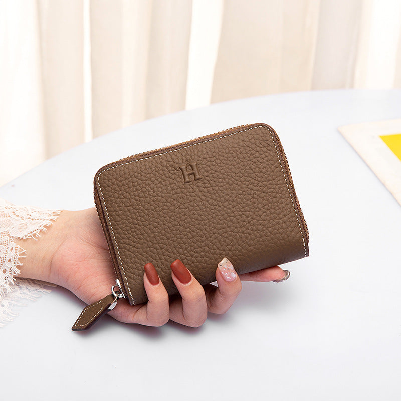 Women's Fashion Genuine Leather Simple Litchi Pattern Ladies Wallets