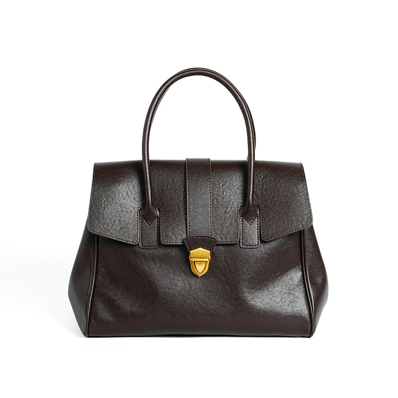 Tanning Leather High Sense Genuine Retro Handbags
