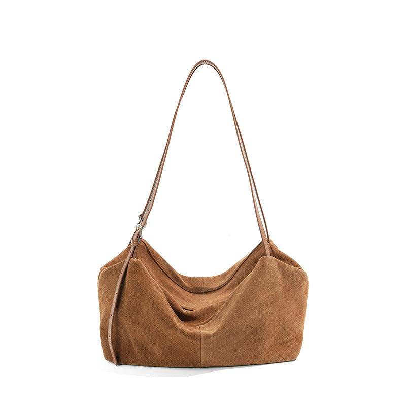 Women's Suede Frosted Cowhide Large Capacity Tote Bags