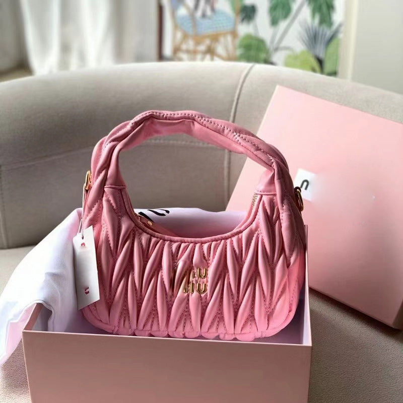 Women's Home Portable Underarm Pleated Cloud Fashion Armpit Bags