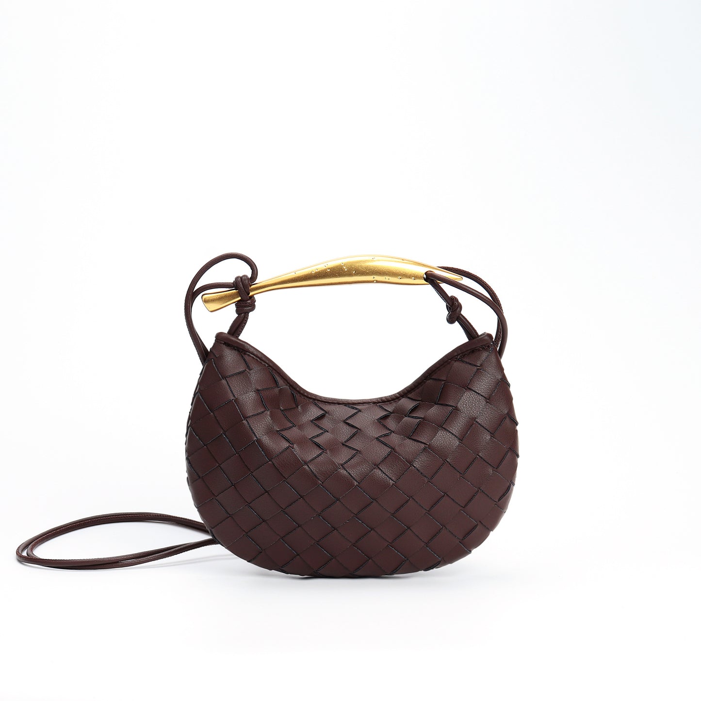 Women's Woven Soft Leather Metal Bing Fashion Handbags