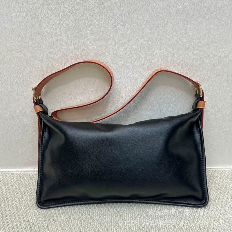 Women's Underarm Lambskin Portable Geometric Wang Armpit Bags