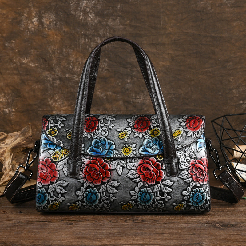 Women's Clutch Genuine Leather Retro Mother First Handbags