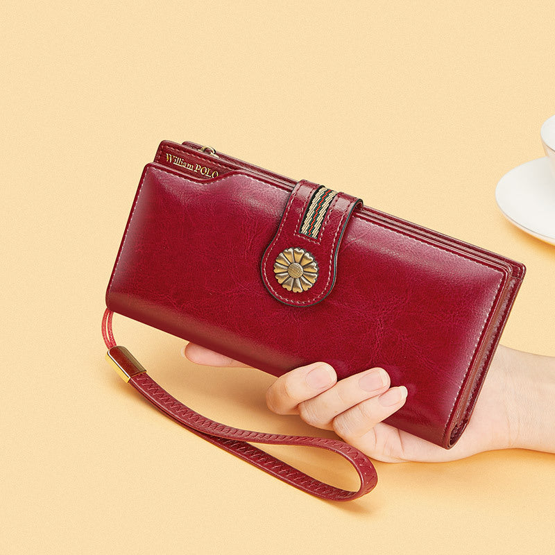 Women's Emperor Paul Long Genuine Leather Clutch Fashionable Exquisite First Ladies Wallets