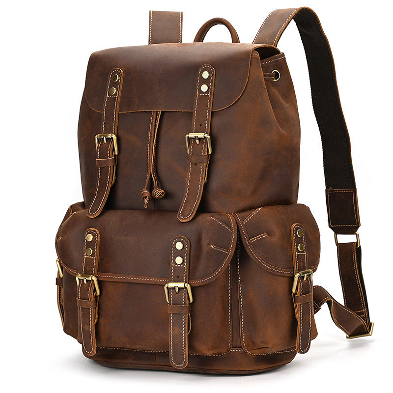 Women's & Men's & Leather Crazy Horse Large Capacity Backpacks