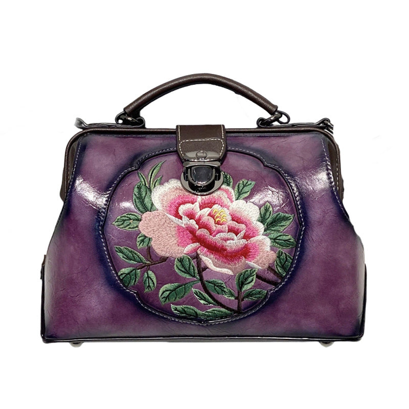 Women's Retro Style Embroidery With Cheongsam Cotton Shoulder Bags