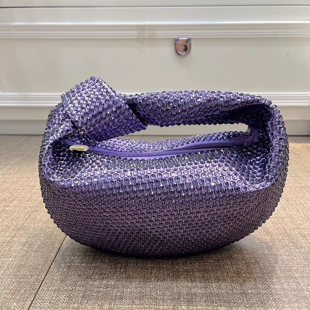Women's Knotted Crystal Stylish Good Texture Portable Handbags