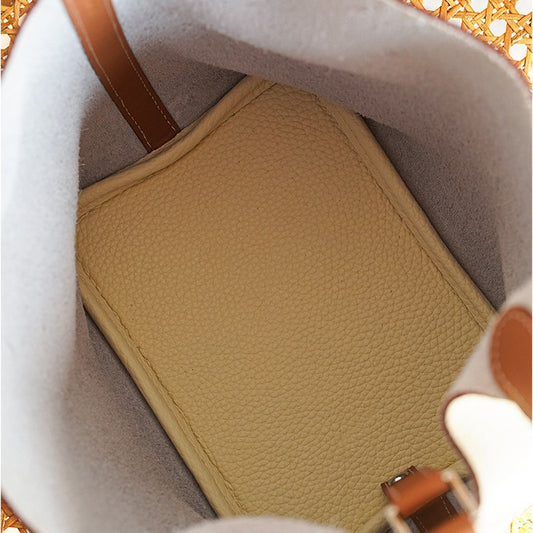 Women's Vegetable Basket Layer Cowhide Leather Versatile Handbags