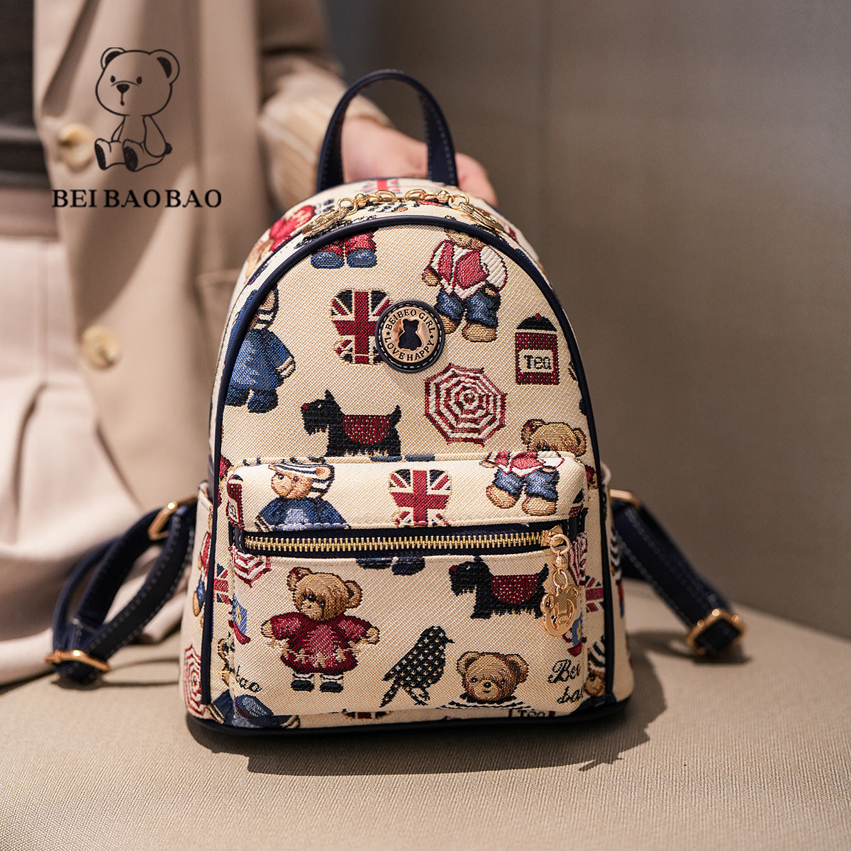 Trendy Cartoon Bear Large Capacity Canvas Bags
