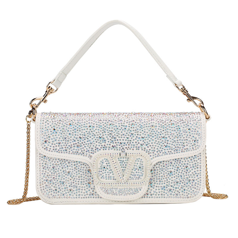 Bright Crystal Sliding Chain Fashion Flip Crossbody Bags
