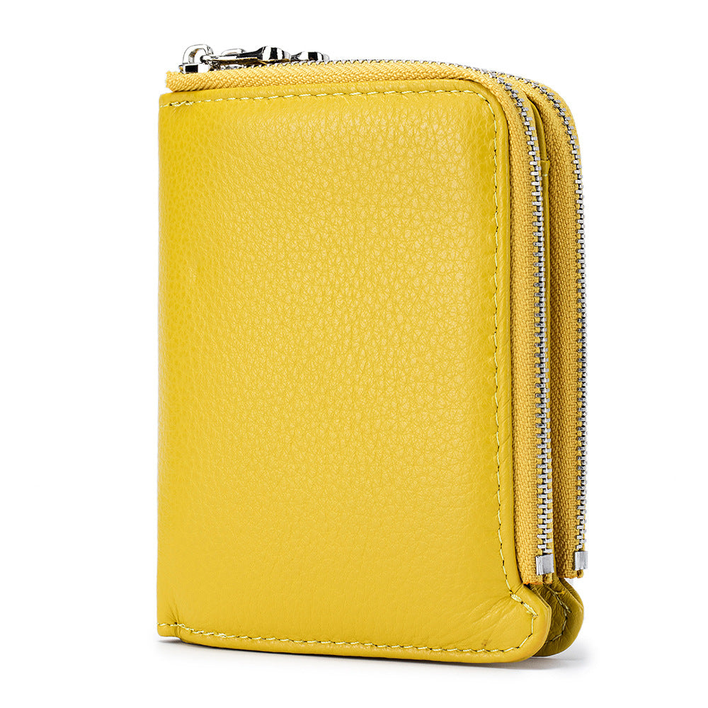 Women's & Men's & Short Large Capacity Soft Fashion Double Zipper Ladies Wallets