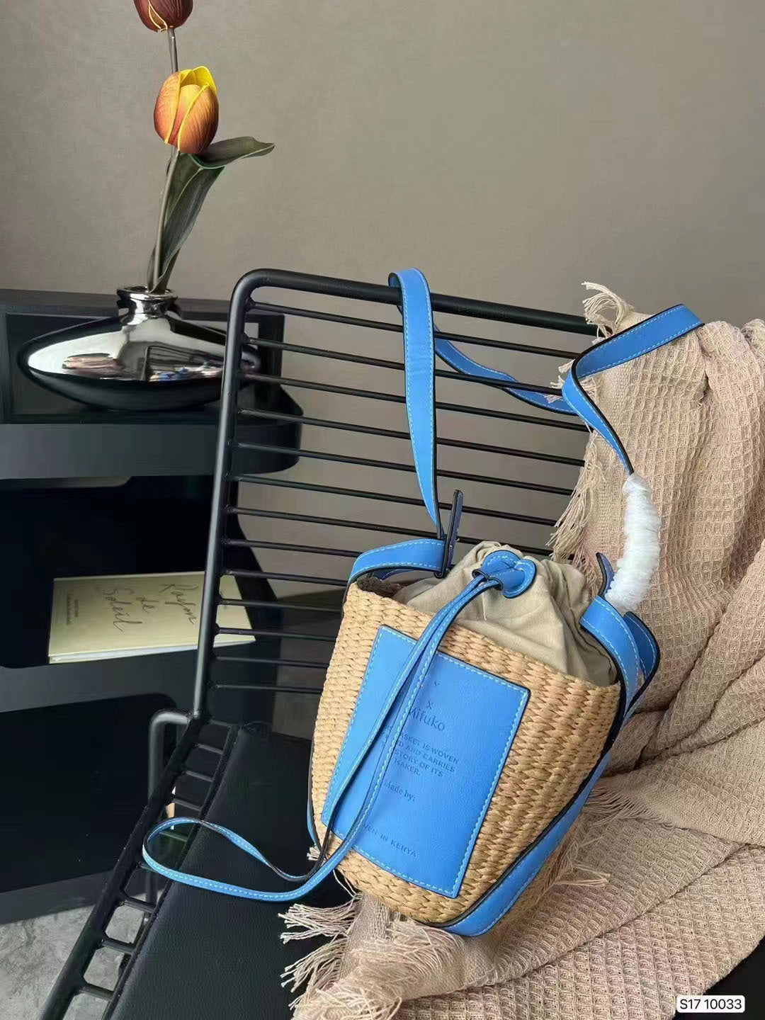 Woven Rabbit Large Capacity Vacation Shopping Straw Handbags