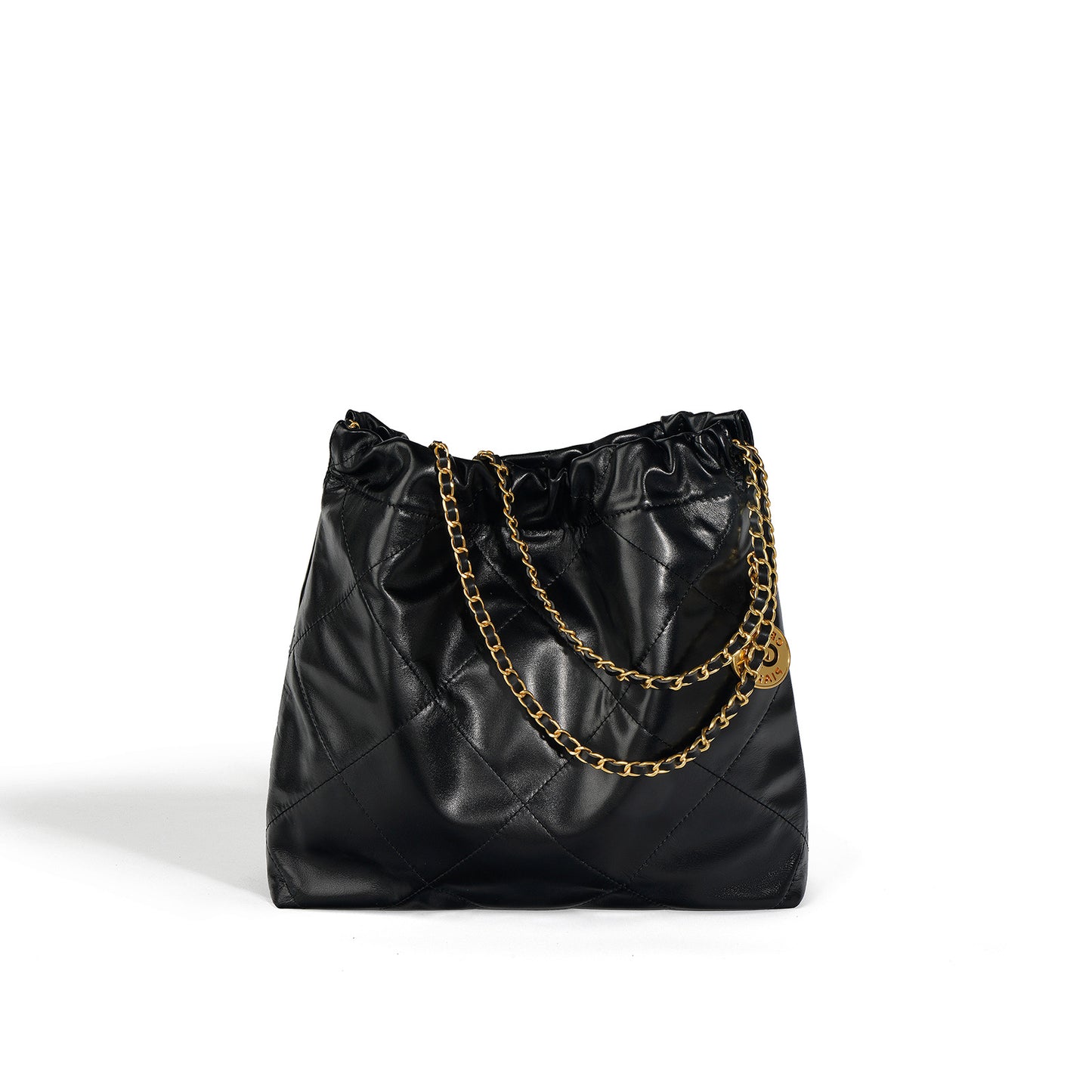 Women's Full Sheepskin Rhombus Garbage Large Capacity Shoulder Bags