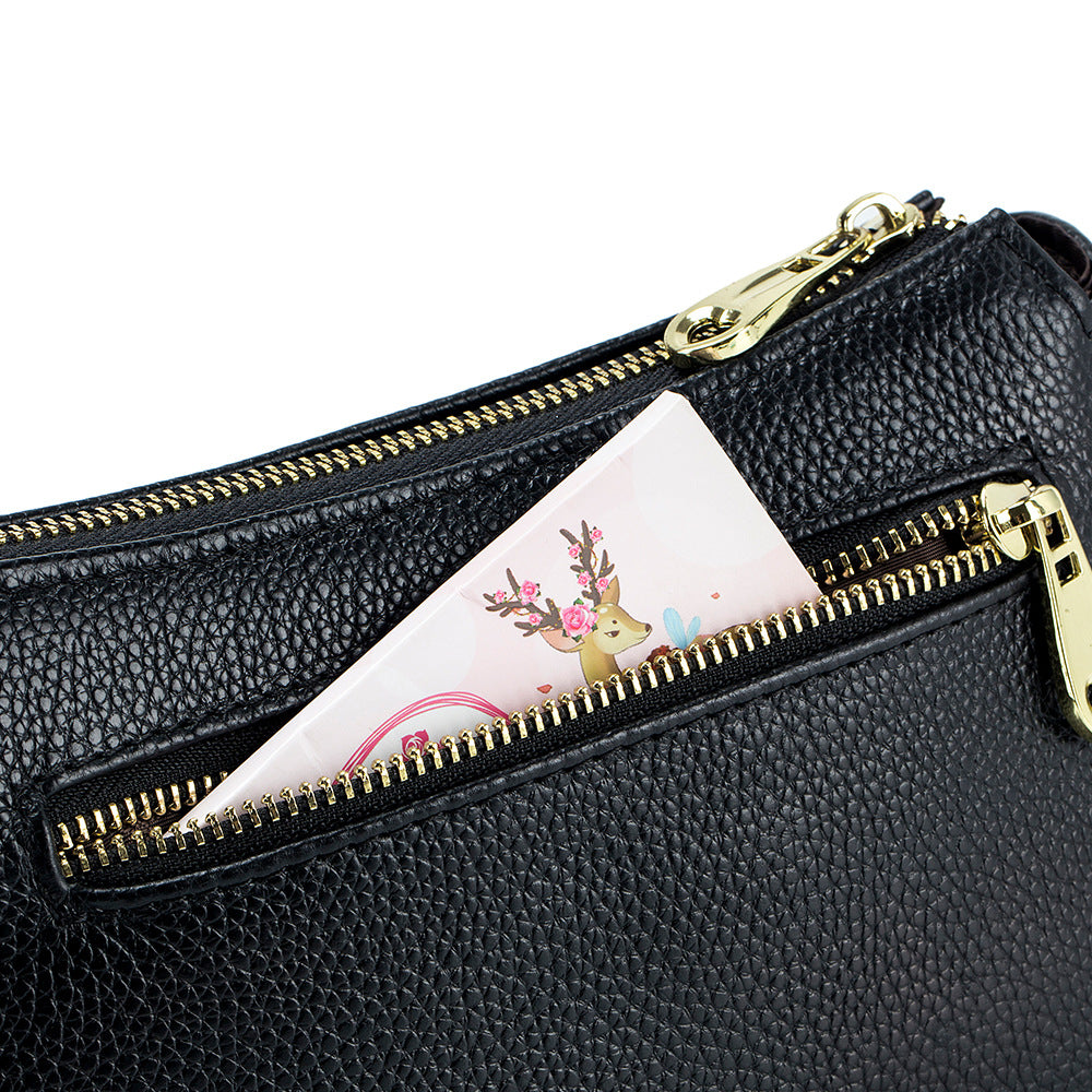 Women's Soft Leather Mother Fashionable Diamond Top Crossbody Bags