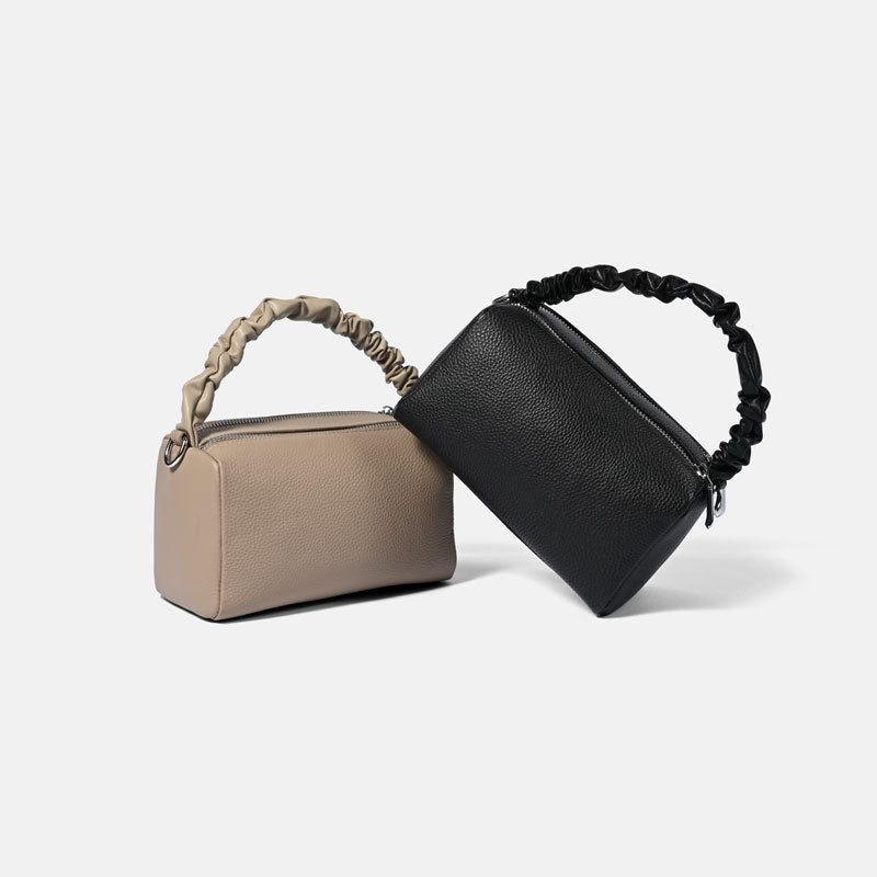 Women's Genuine Leather First Layer Cowhide Trendy Double Crossbody Bags