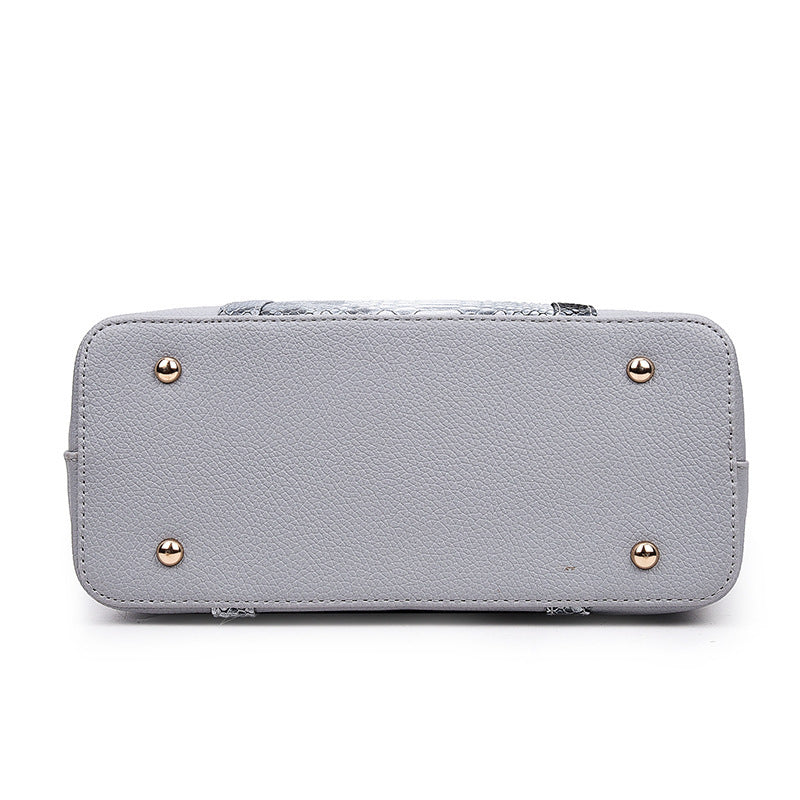 Women's Fashionable Embossed Snakeskin Pattern Portable Mother Shoulder Bags