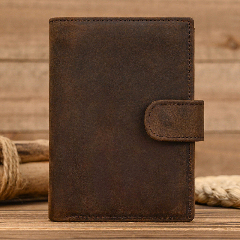 Men's Leather Short Three-fold With Pocket Two-fold Men's Wallets