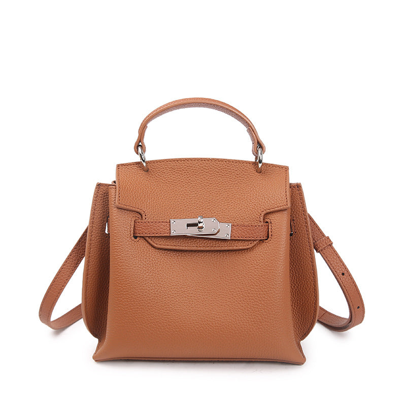 Women's Fashion Cattlehide Leather Kelly Genuine High Shoulder Bags