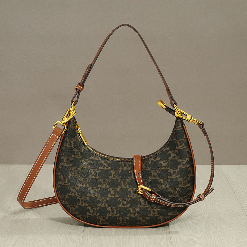 Women's Underarm Carrying Presbyopic Genuine Leather Retro Handbags