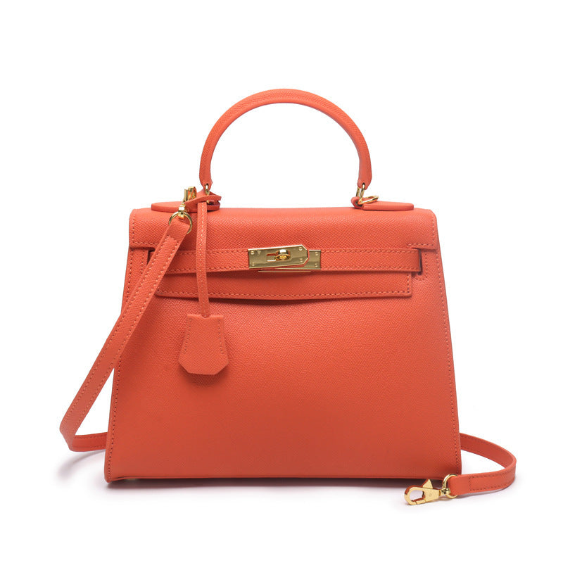 Women's Palm Print Cowhide Platinum Twist Genuine Handbags