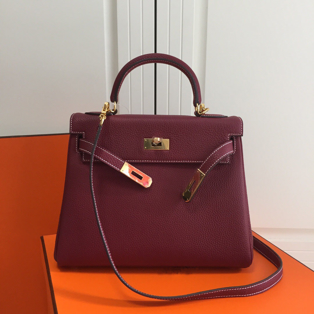 Women's Leather Classic First Layer Cowhide Litchi Handbags