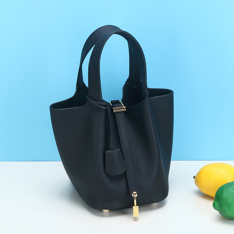 Women's Vegetable Basket Genuine Leather Fashion Soft Handbags