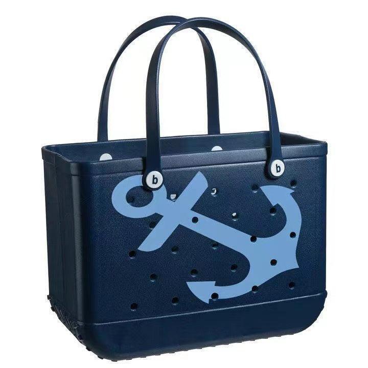 Women's Beach Printed Basket Hole Storage Bags