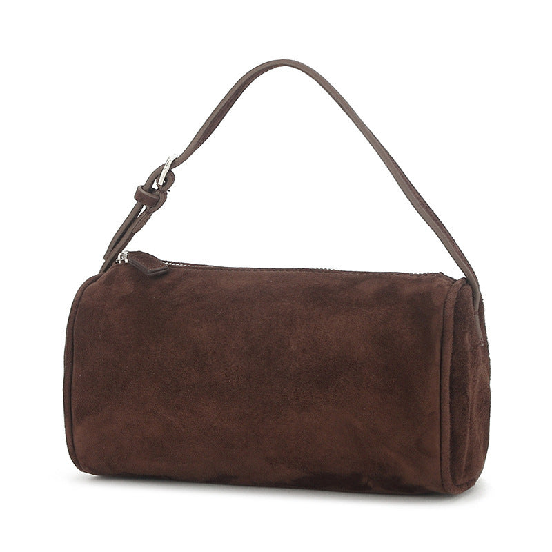 Round High Sense Mini Cowhide One Handbags