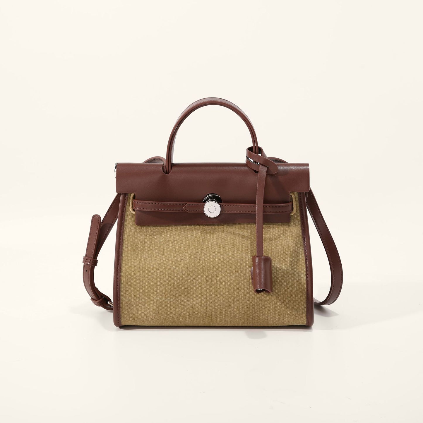 Women's Fashion High-grade Canvas Stitching Kelly Niche Handbags