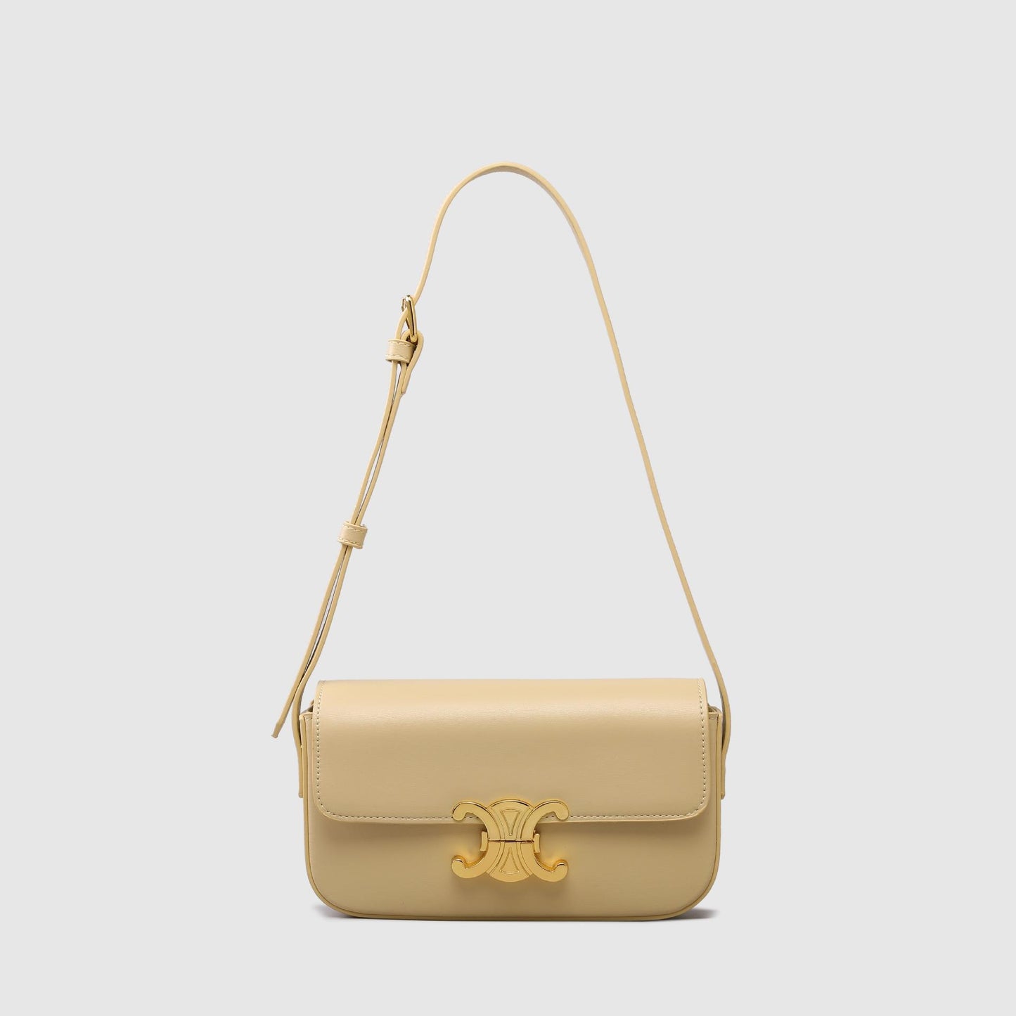 Women's Genuine Leather Arc Baguette Retro Classic Armpit Bags