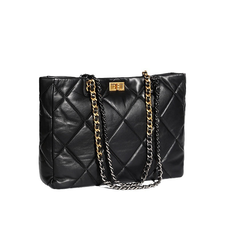 Women's Capacity Totes Genuine Leather High-grade Chain Shoulder Bags